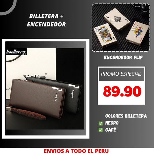 Promo Billeteras largas + Encendedor