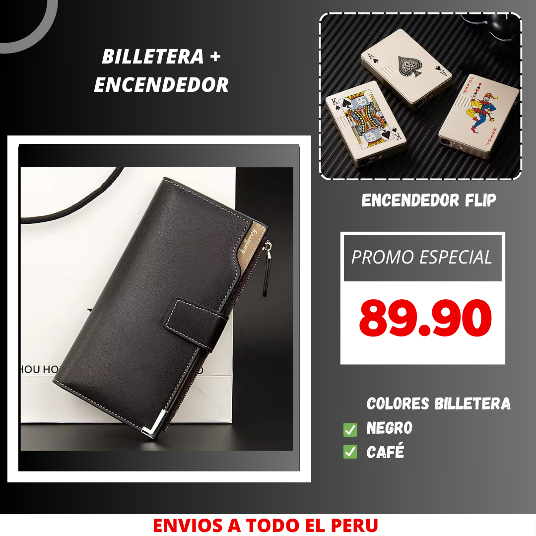 Promo Billeteras largas + Encendedor