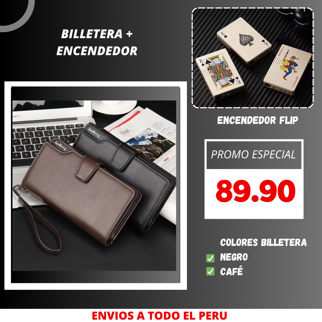 Promo Billeteras largas + Encendedor