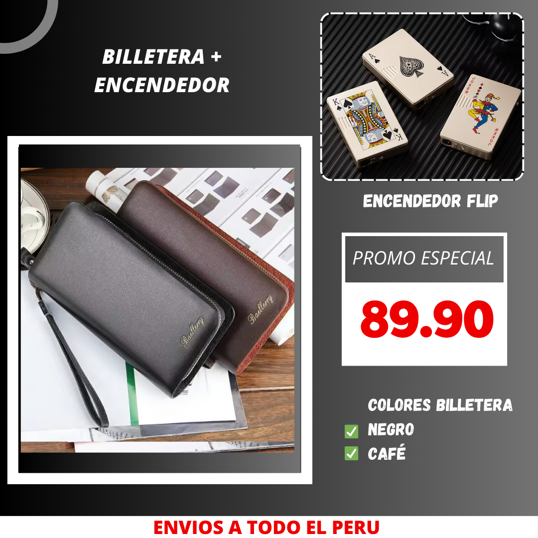 Promo Billeteras largas + Encendedor