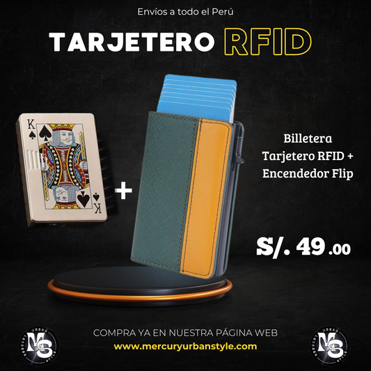 Promo Tarjetero Rfid + Encendedor