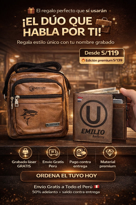 Pack Billetera PU + Morral