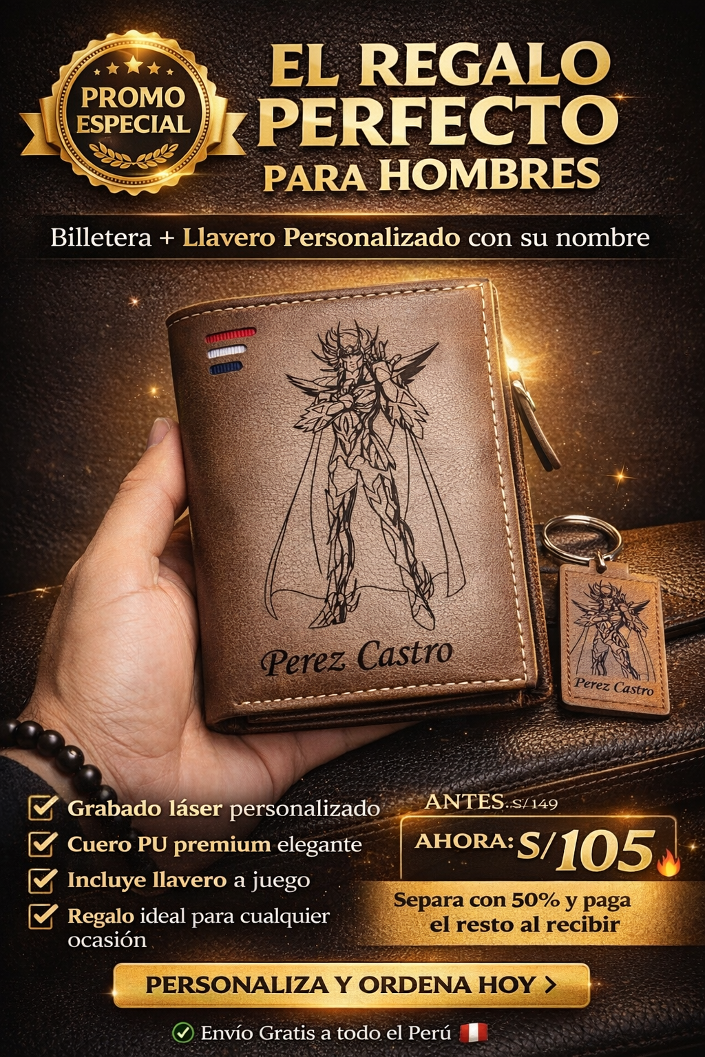 Pack Billetera PU + Llavero